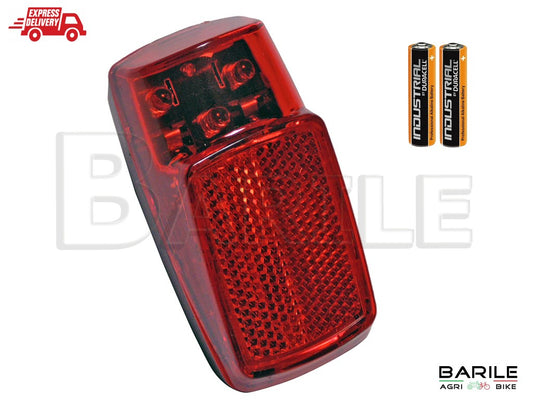 Fanale / Faretto Posteriore Bici Epoca Batteria Attacco Parafango Con Pile 3 LED