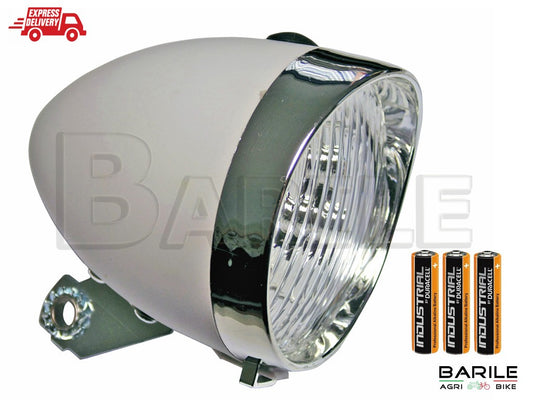 Fanale / Luce Anteriore Bianco 3 LED Bici Graziella - Olanda - Bacchetta - City