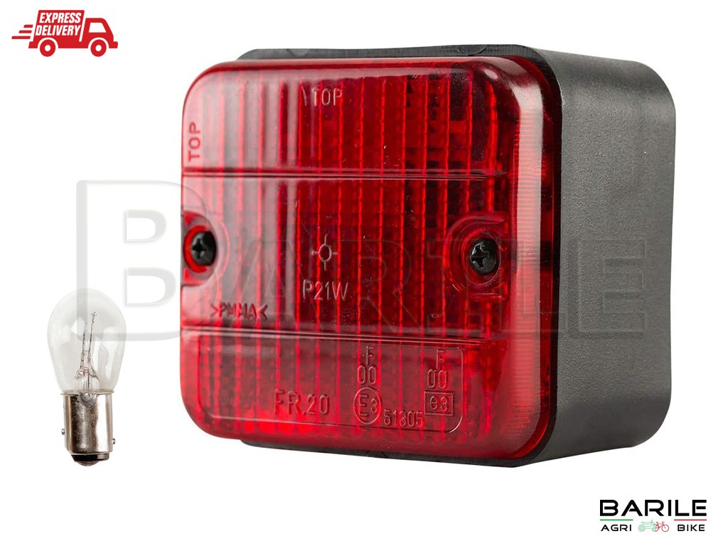 Fanale Retronebbia + Lampadina Carrello - Rimorchio Barca / Moto - Roulotte