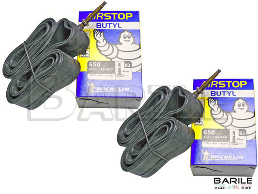 N°2 Camera D'aria Bici 650 x 28 - 44 / 571 - 597  Valvola Italia 40 mm MICHELIN