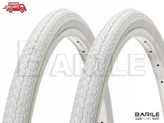 N°2 Copertone / Pneumatico 26 x 1 - 3 / 8 ( 37 - 590 ) Bianco Bici City - Olanda