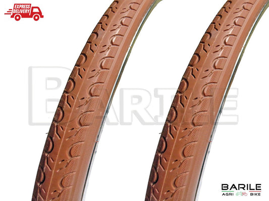 N°2 Copertone / Pneumatico Bici 700 x 35 ( 37 - 622 ) 28 x 1.5/8 x 1.3/8 Marrone