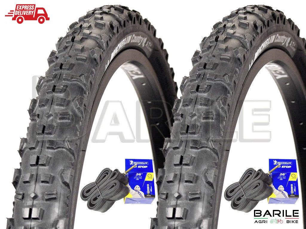 N°2 Copertone / Pneumatico MICHELIN COUNTRY AT + 2 Camere I Bici MTB 26 x 2.00