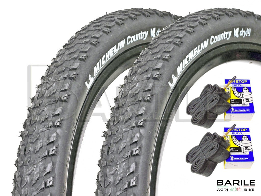 N°2 Copertone / Pneumatico MICHELIN COUNTRY DRY2 Bici MTB 26 x 2.00 + 2 Camere P