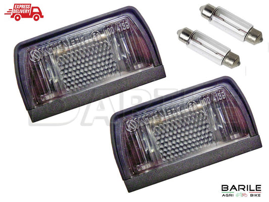 N°2 Fanale / Luce Targa + Lampadine Carrello - Rimorchio Barca / Moto - Roulotte