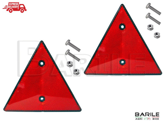 N°2 Triangolo / Catadiottro Rosso Carrello - Rimorchio Barca / Moto - Trattore