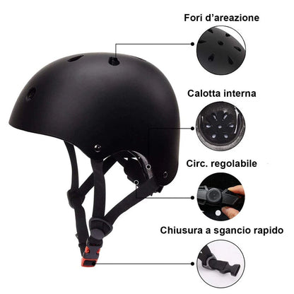 Casco per monopattino elettrico , unisex adulto , di colore nero .