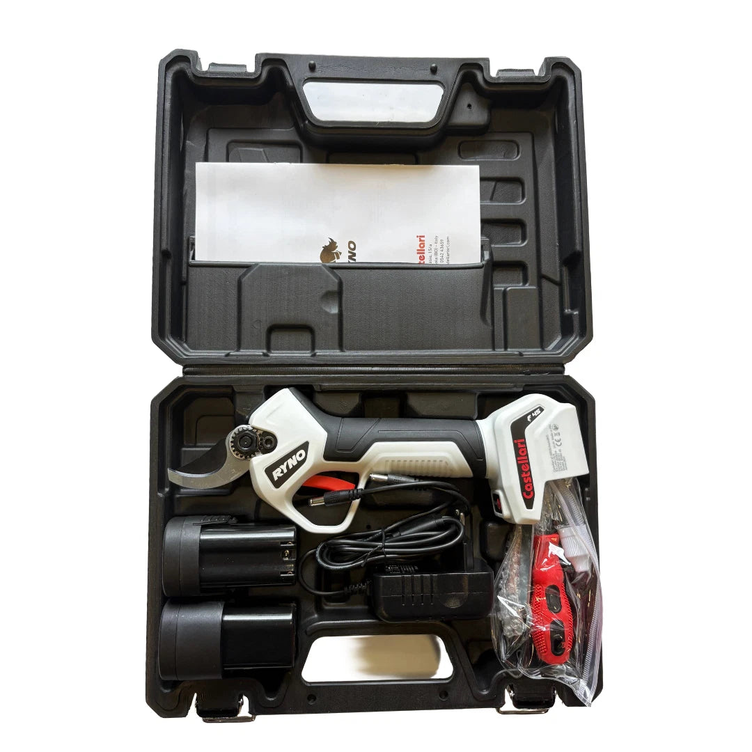 Forbice Elettrica CASTELLARI RYNO 45 Senza Filo - 2 Batterie  - Taglio 28 mm Potatura