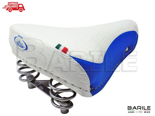 Sella MONTEGRAPPA EXPORT Molle Bici Graziella - Bacchetta - Olanda Bianco / Blu