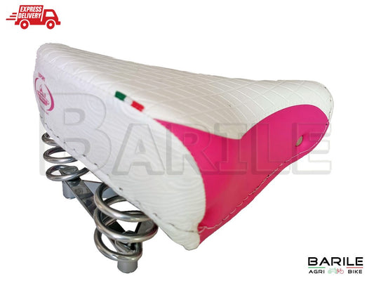 Sella MONTEGRAPPA EXPORT Molle Bici Graziella - Bacchetta - Olanda Bianco / Rosa