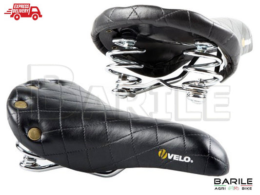 Sella VELO PLUSH 6067 P  Con Molle Bici Sport - Vintage- Fixed - City  Nero