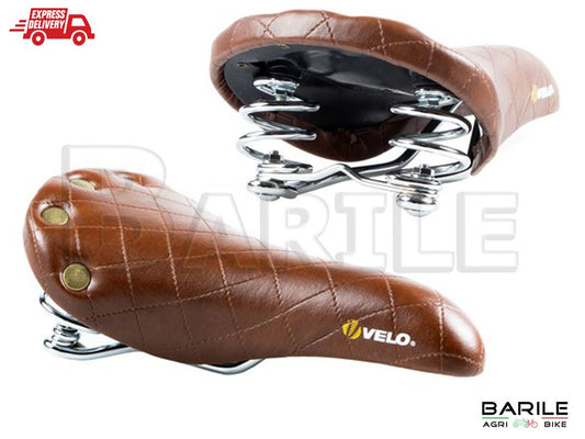 Sella VELO PLUSH 6067 P Molle Bici Sport - Fixed - City Bike - Vintage  Marrone
