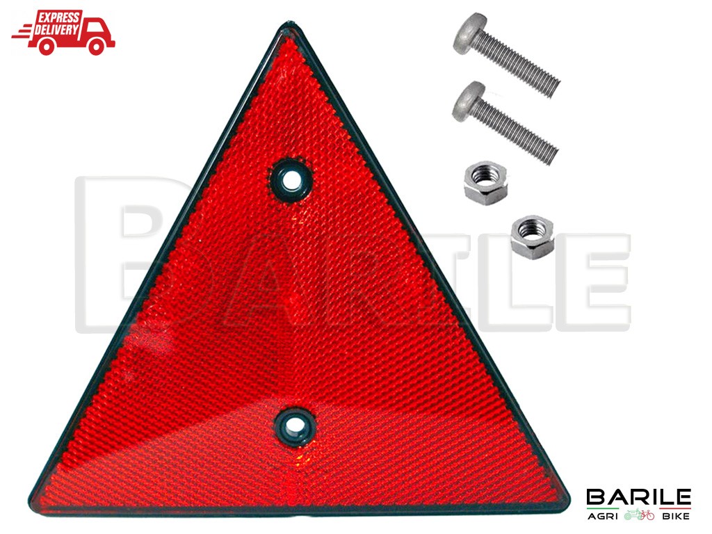 Triangolo / Catadiottro Rosso Carrello - Rimorchio Barca / Moto - Trattore